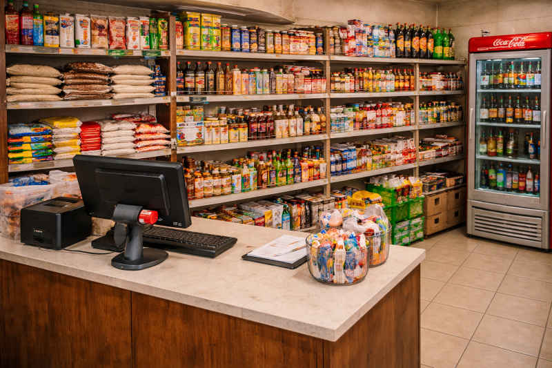 Atendimento em açaíteria no balcão